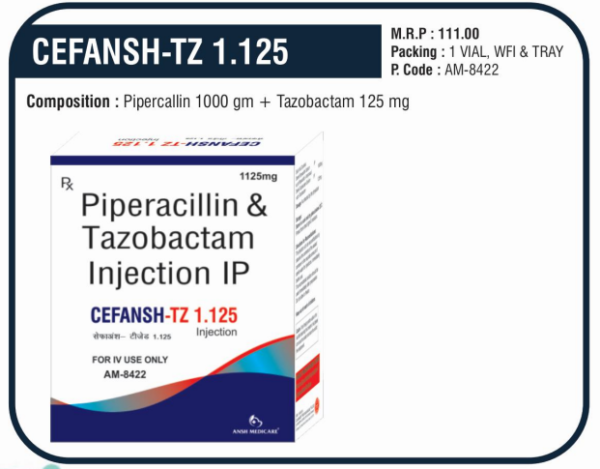 CEFANSH-TZ 1.125 (Piperacillin 1000 mg + Tazobactam 125 mg)