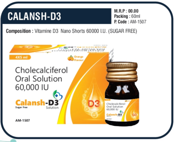 CALANSH-D3 60ML (Vitamin D3 Nano Shots 60,000 I.U. - Sugar Free)