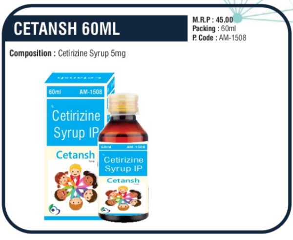CETANSH 60ML (Cetirizine Syrup 5mg)
