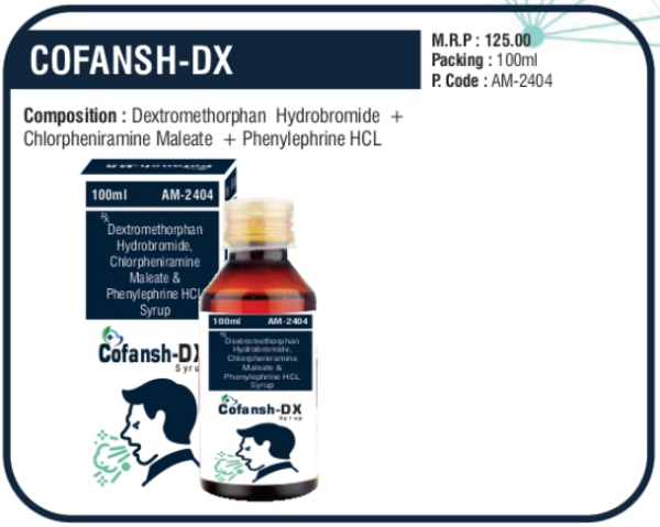 COFANSH-DX 100ml (Dextromethorphan Hydrobromide + Chlorpheniramine Maleate + Phenylephrine HCL)