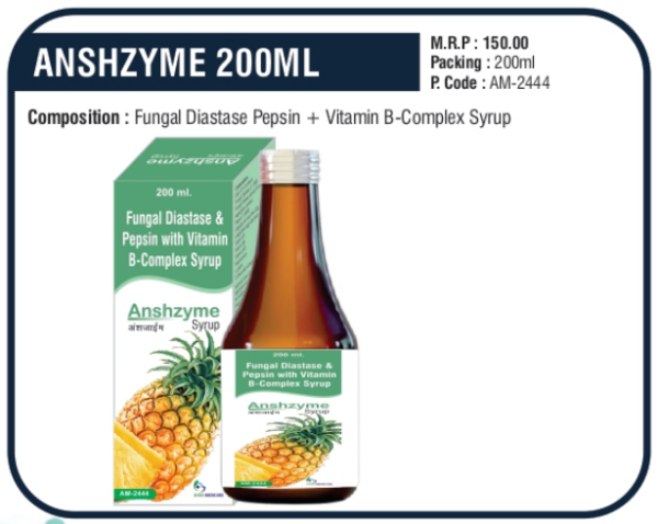 ANSHZYME 200ml (Fungal Diastase & Pepsin + Vitamin B-Complex)