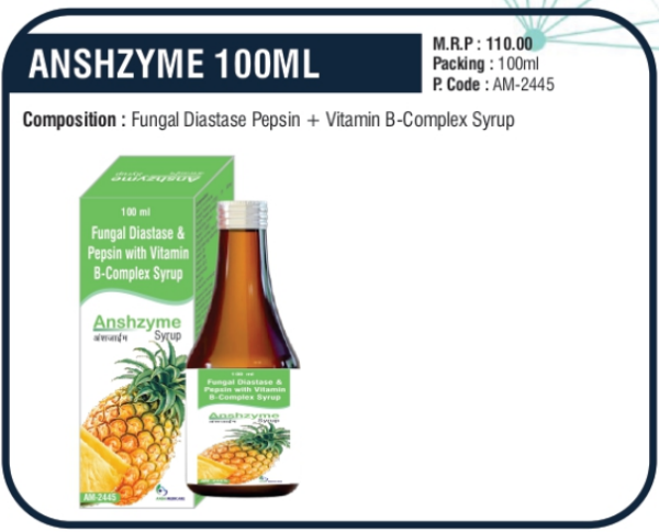 ANSHZYME 100ml (Fungal Diastase & Pepsin + Vitamin B-Complex)